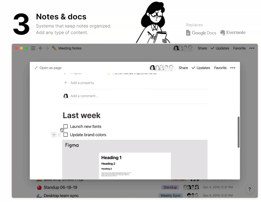 notes and docs notion template