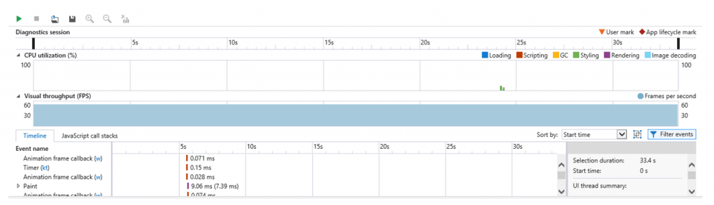 Internet Explorer Developers Tools Memory