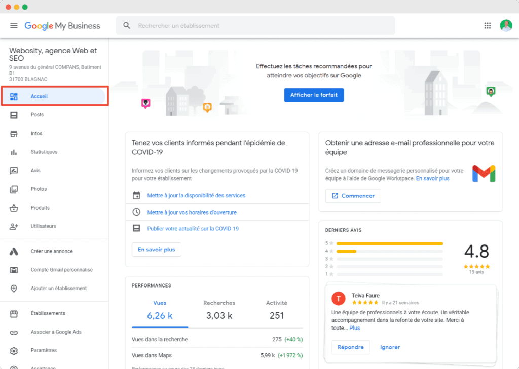 accueil google my business