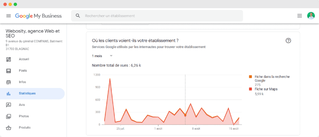 statistiques clients gmb