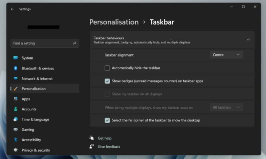 windows personnalisation barre des taches