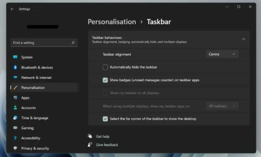 windows personnalisation barre des taches