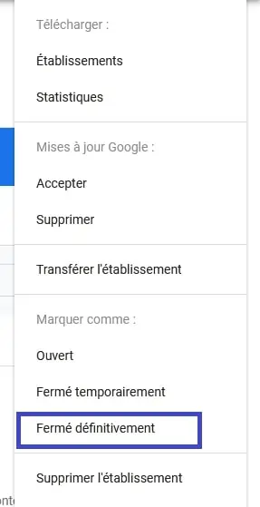 ferme definitivement google my business