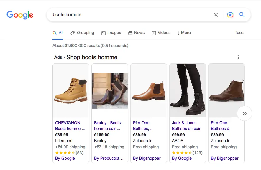 boots homme