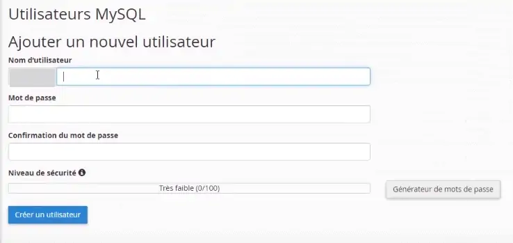 création utilisateur