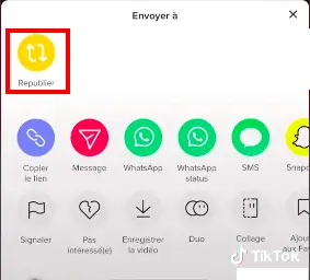 republier sur TikTok