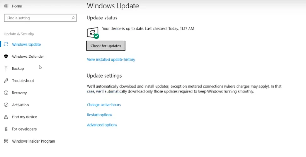 update windows