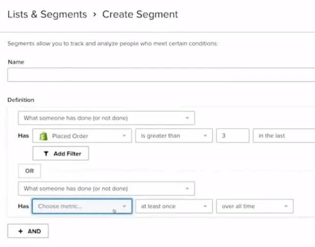 klaviyo segmentation