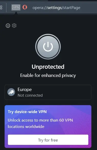 opera vpn