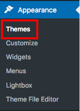 menu apparence theme