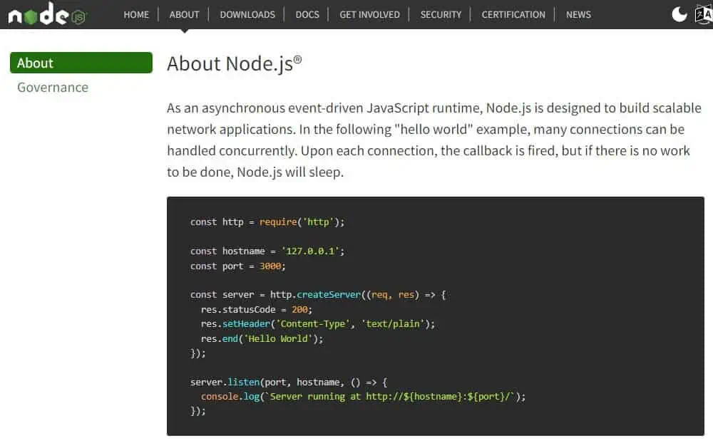 nodejs development platform