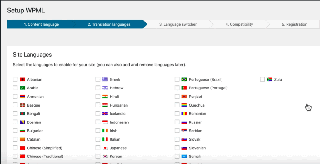 ecran langues