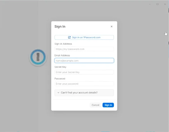 signin 1password