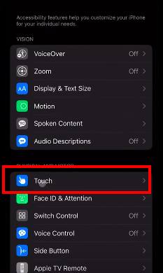 touch iphone