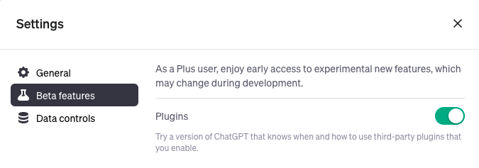 chat gpt beta features
