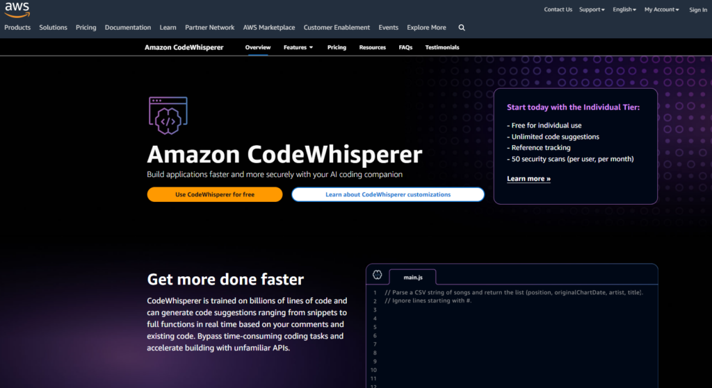 amazon code whisperer hp