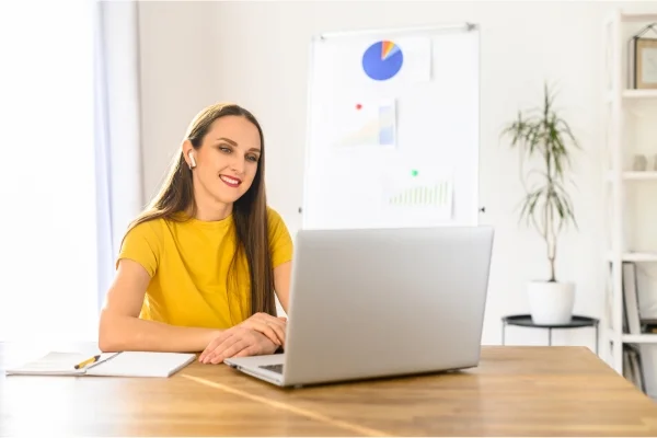 woman learning google business profile