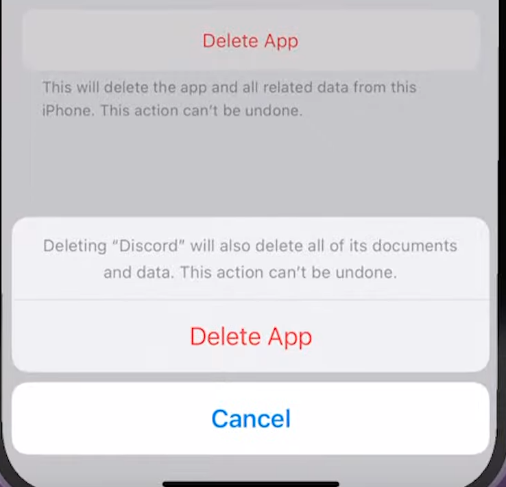 delete app iphone